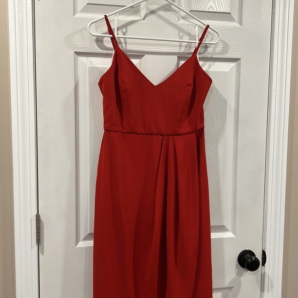 Lulus Reinette Rust Red Midi Dress Size Small - Picture 12 of 14